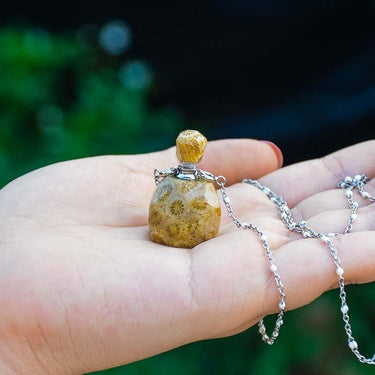 Be Still Chrysanthemum Perfume Bottle Pendants Necklace-Your Soul Place
